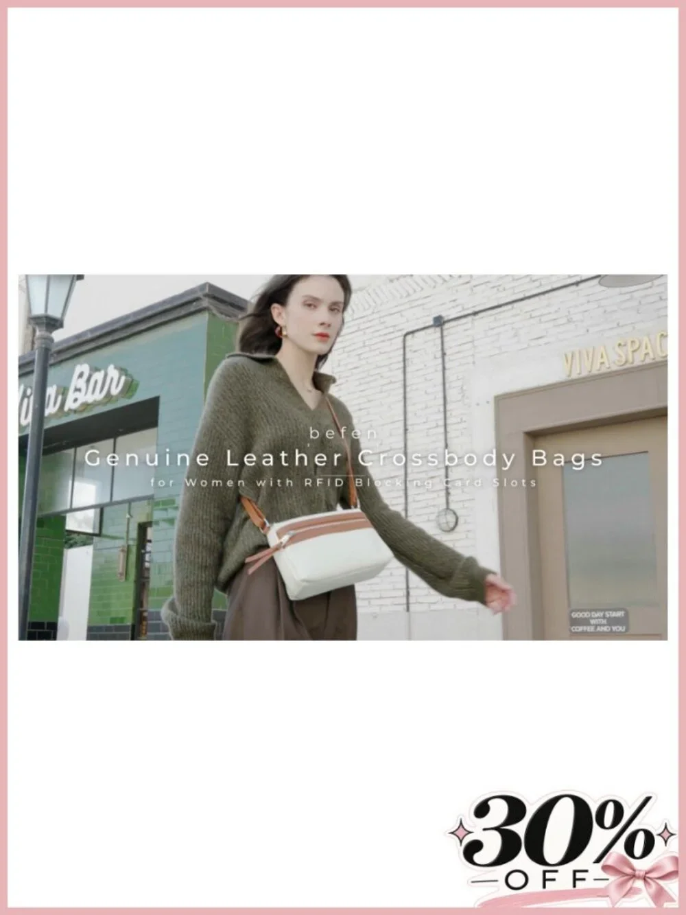 Genuine Leather Crossbody Bag RFID Small Travel Purse